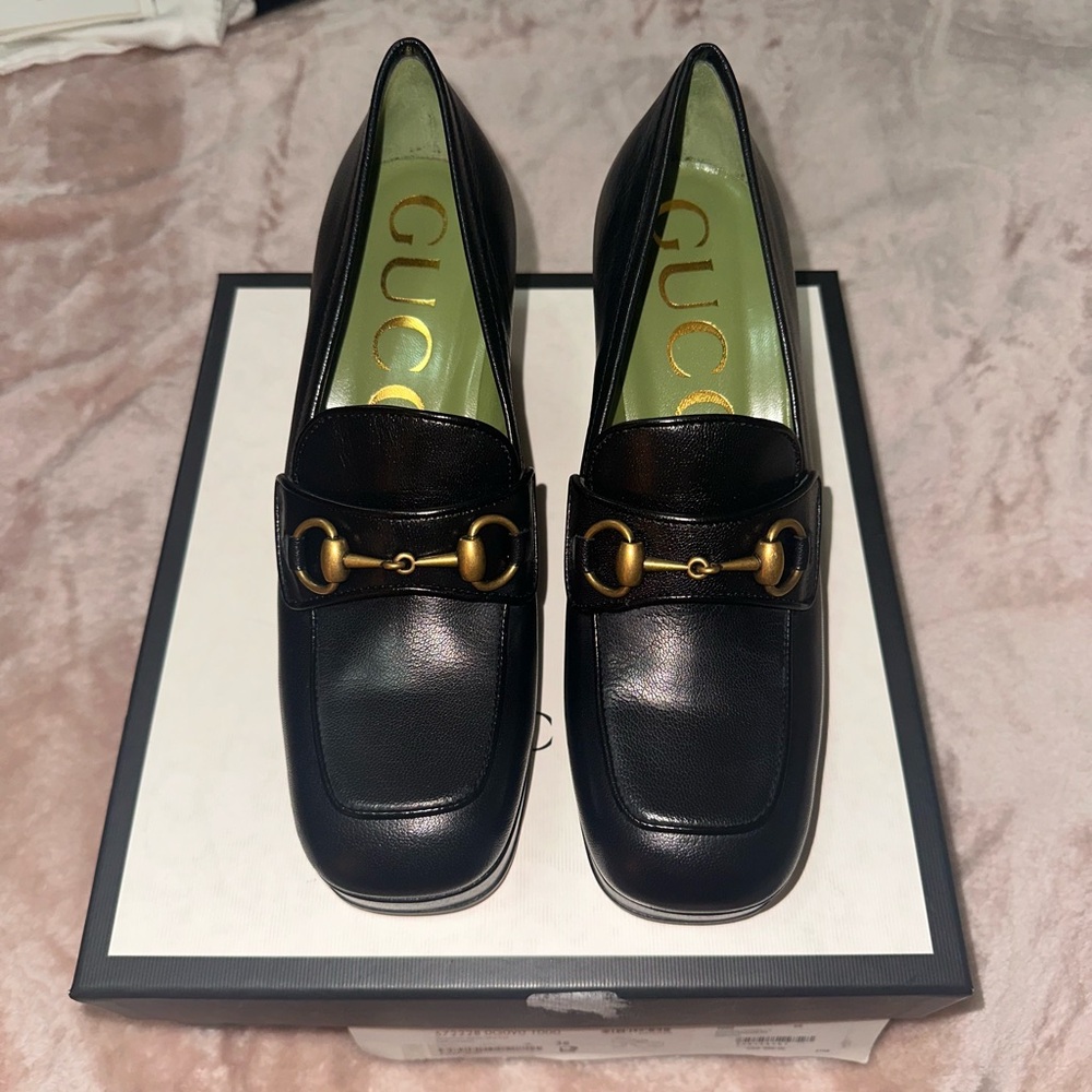 Gucci Houdan Horsebit Loafer Platform Pumps Size 38
100% authentic